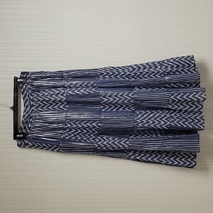 Soft Surroundings metallic blue silver ankle length skirt lined women's PXS NWT